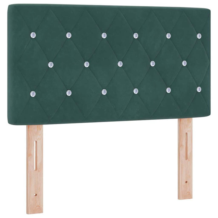 Box spring seng med madras Mørkegrøn 80 x 200 cm Fløjl