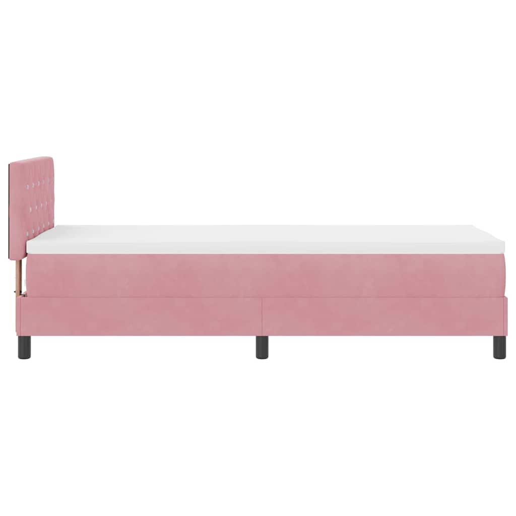 Box spring seng med madras Lyserød 80 x 200 cm Fløjl