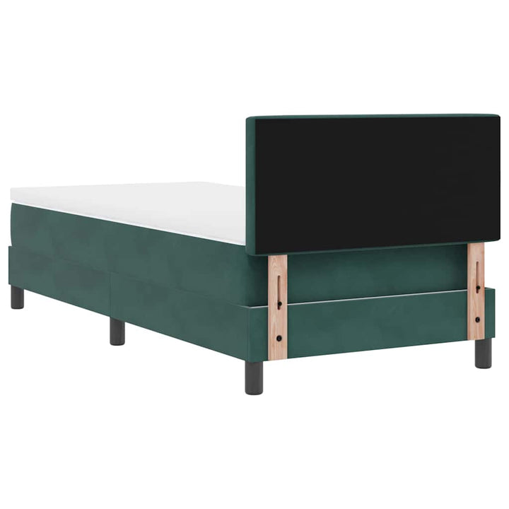 Box spring seng med madras Mørkegrøn 90 x 190 cm Fløjl