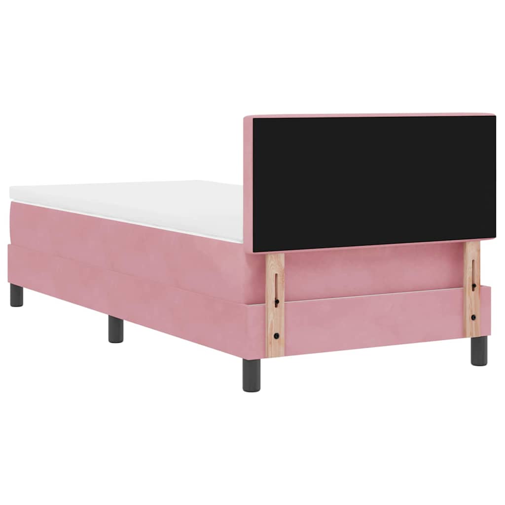 Box spring seng med madras Lyserød 100 x 200 cm Fløjl