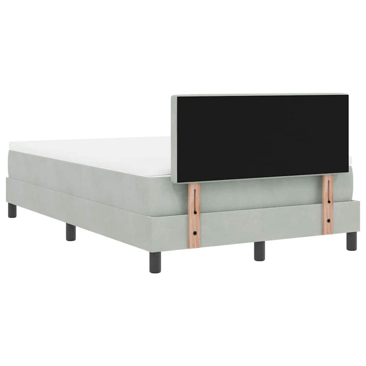 Box spring seng med madras Lysegrå 120 x 190 cm Fløjl