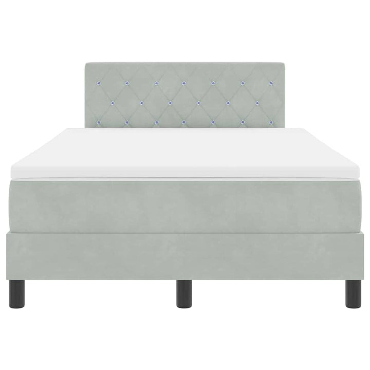 Box spring seng med madras Lysegrå 120 x 190 cm Fløjl