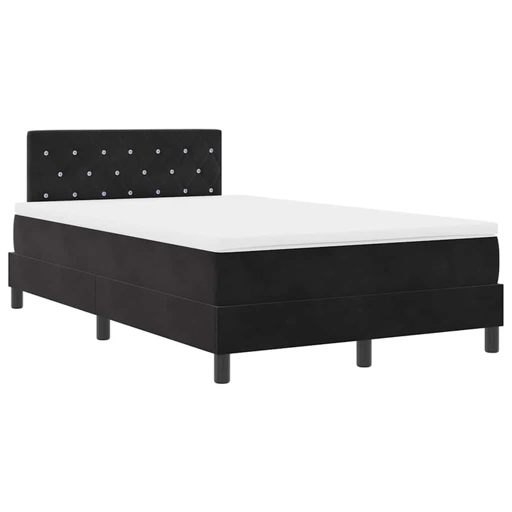 Box spring seng med madras Sort 120 x 190 cm Fløjl