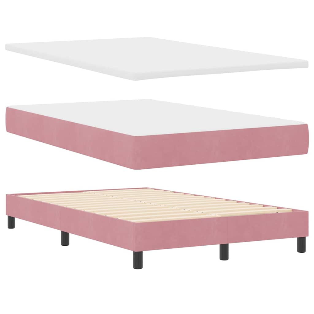Box spring seng med madras Lyserød 120 x 190 cm Fløjl