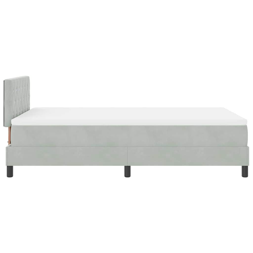 Box spring seng med madras Lysegrå 120 x 200 cm Fløjl