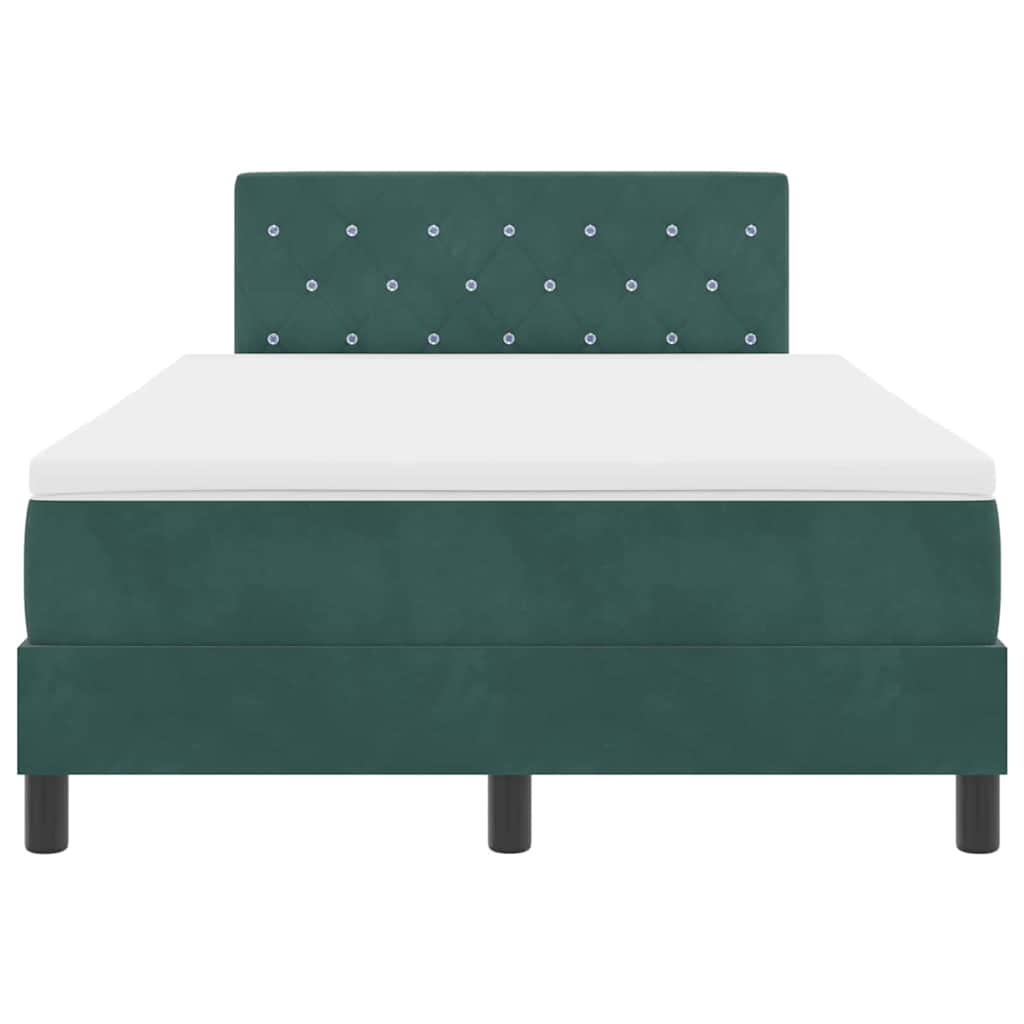 Box spring seng med madras Mørkegrøn 120 x 200 cm Fløjl