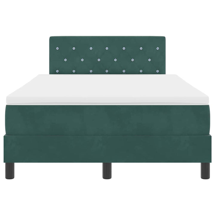 Box spring seng med madras Mørkegrøn 120 x 200 cm Fløjl