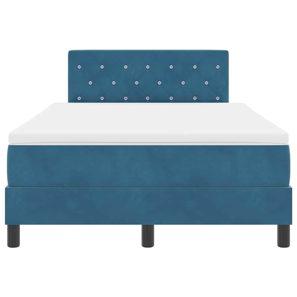 Box spring seng med madras Mørk blå 120 x 200 cm Fløjl