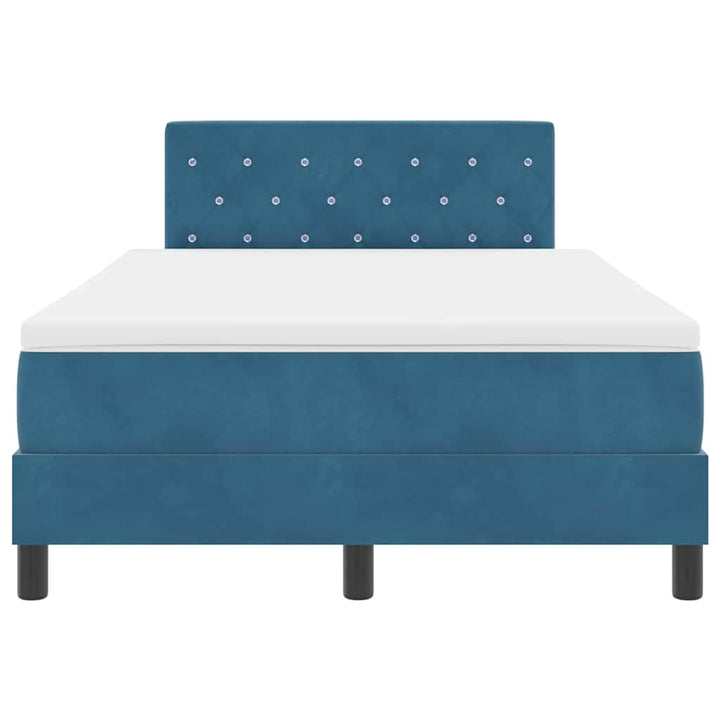 Box spring seng med madras Mørk blå 120 x 200 cm Fløjl