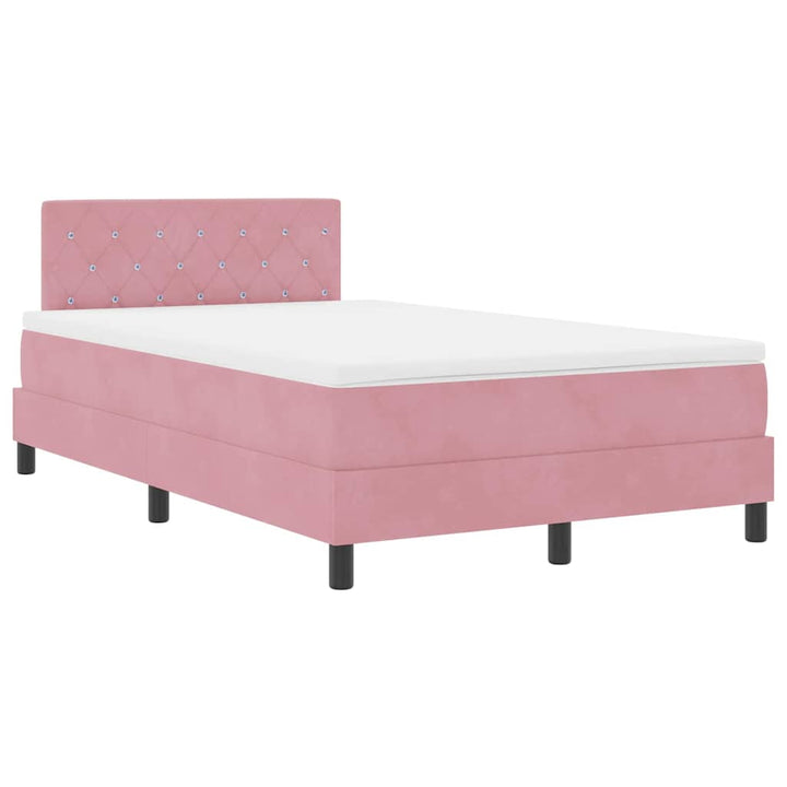 Box spring seng med madras Lyserød 120 x 200 cm Fløjl