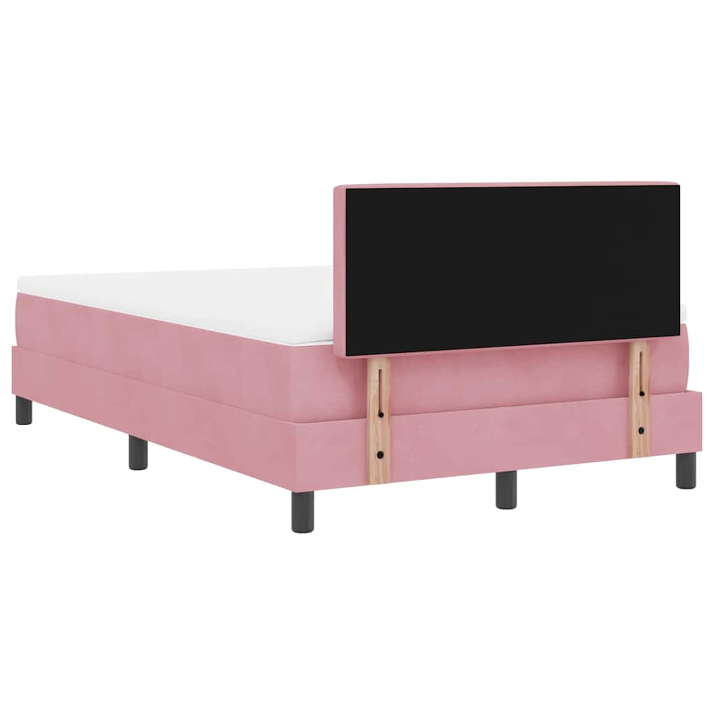 Box spring seng med madras Lyserød 120 x 200 cm Fløjl