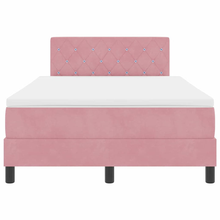 Box spring seng med madras Lyserød 120 x 200 cm Fløjl