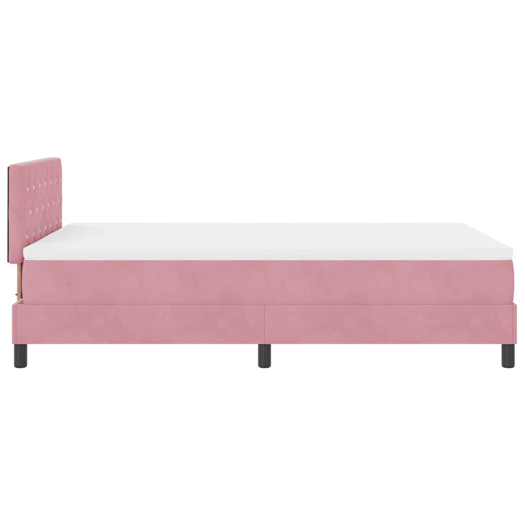 Box spring seng med madras Lyserød 120 x 200 cm Fløjl