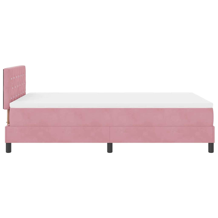 Box spring seng med madras Lyserød 120 x 200 cm Fløjl