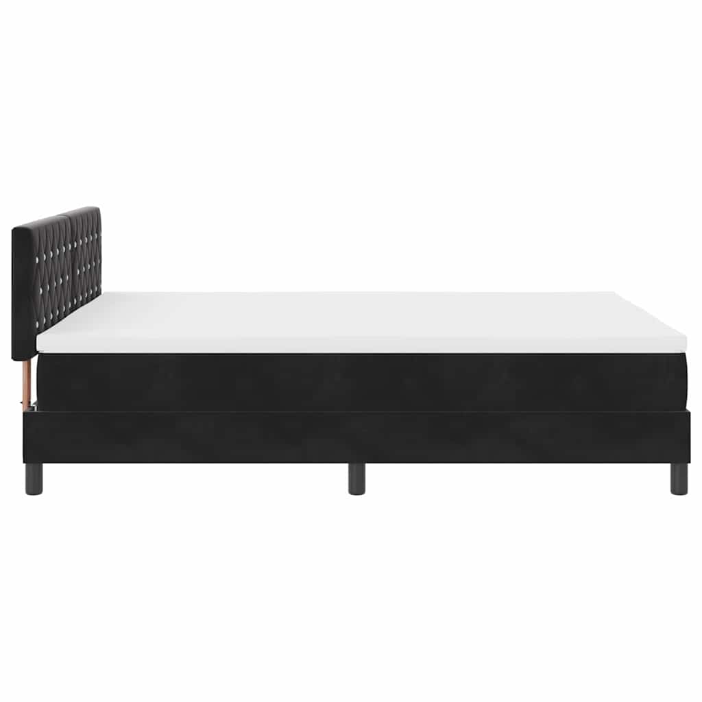 Box spring seng med madras Sort 140 x 190 cm Fløjl
