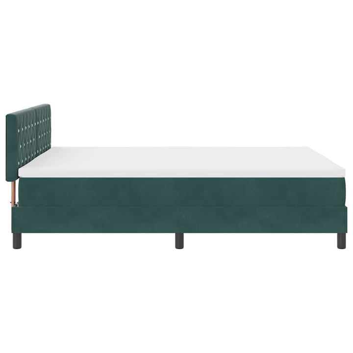 Box spring seng med madras Mørkegrøn 140 x 200 cm Fløjl