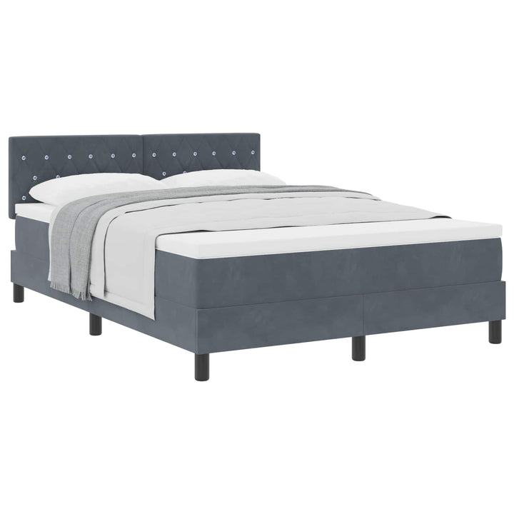 Box spring seng med madras Mørkegrå 160 x 200 cm Fløjl