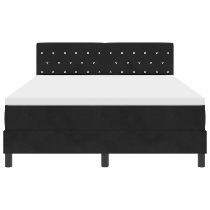 Box spring seng med madras Sort 160 x 200 cm Fløjl