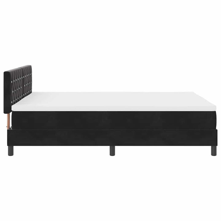 Box spring seng med madras Sort 160 x 200 cm Fløjl