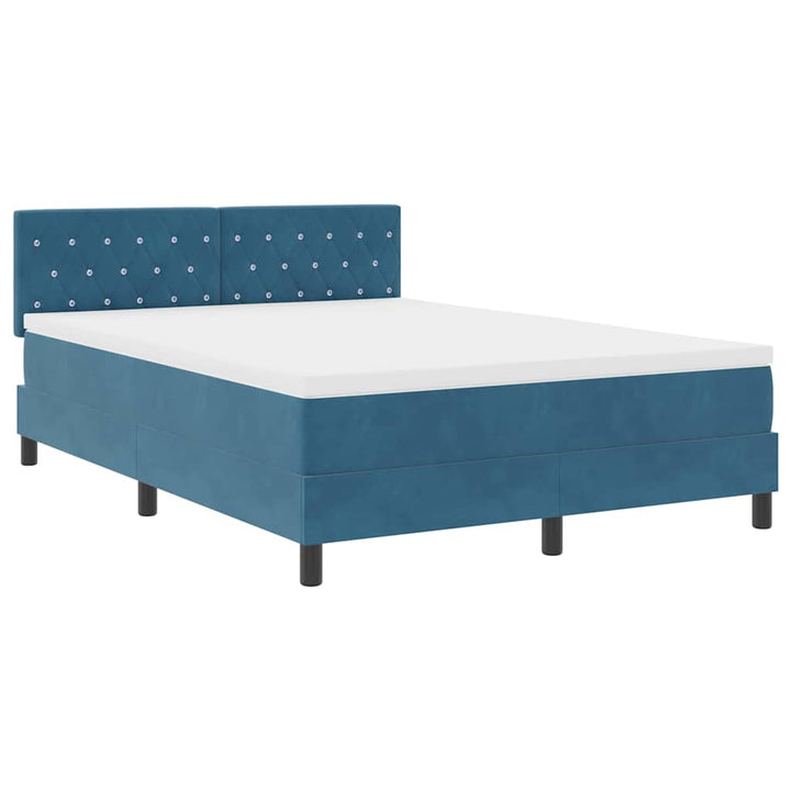 Box spring seng med madras Mørk blå 160 x 200 cm Fløjl