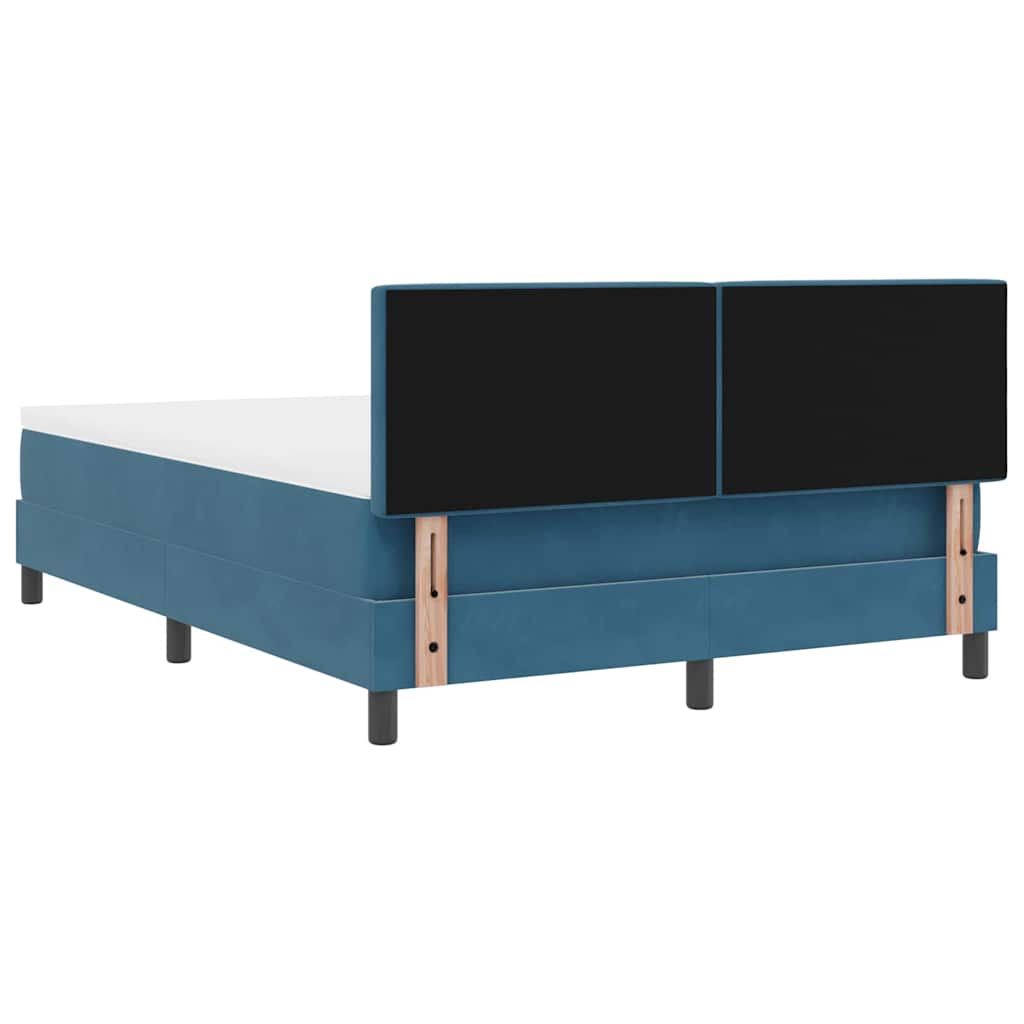 Box spring seng med madras Mørk blå 160 x 200 cm Fløjl