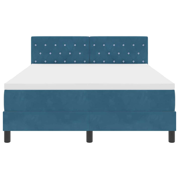 Box spring seng med madras Mørk blå 160 x 200 cm Fløjl
