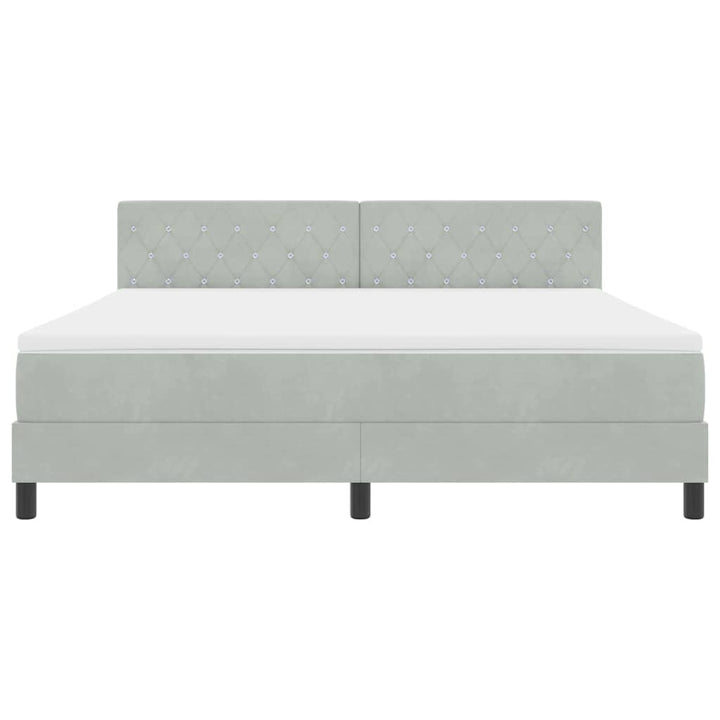 Box spring seng med madras Lysegrå 180 x 200 cm Fløjl