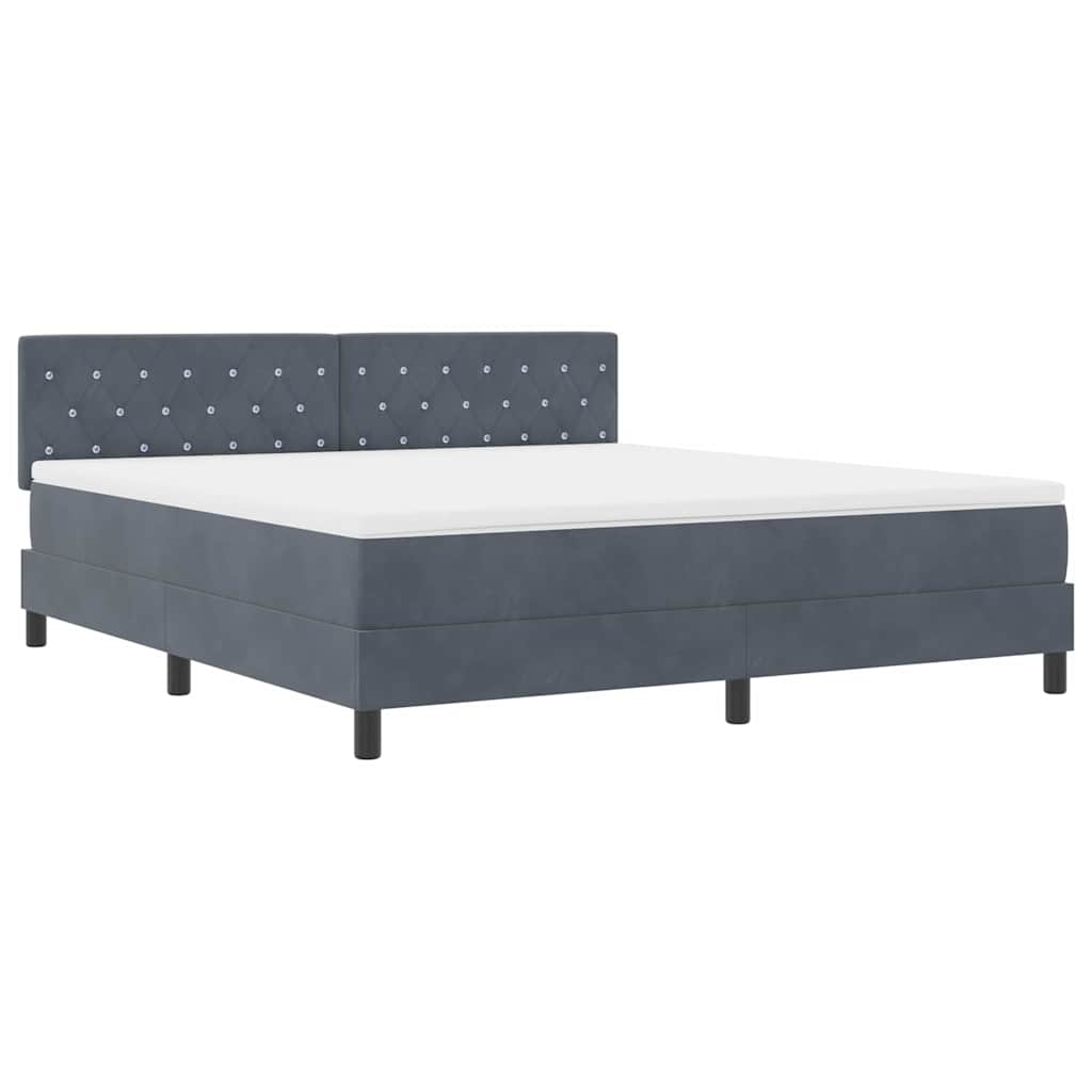 Box spring seng med madras Mørkegrå 180 x 200 cm Fløjl