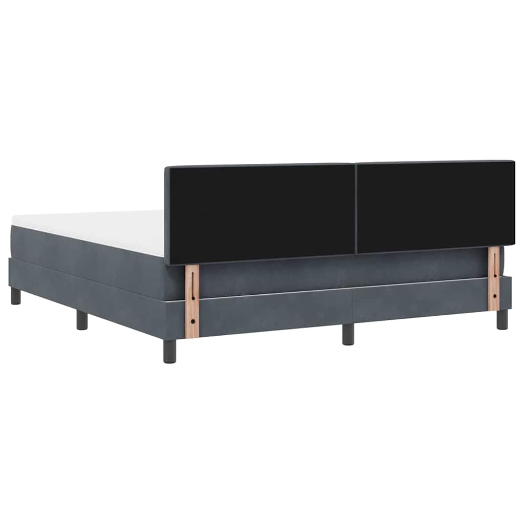 Box spring seng med madras Mørkegrå 180 x 200 cm Fløjl