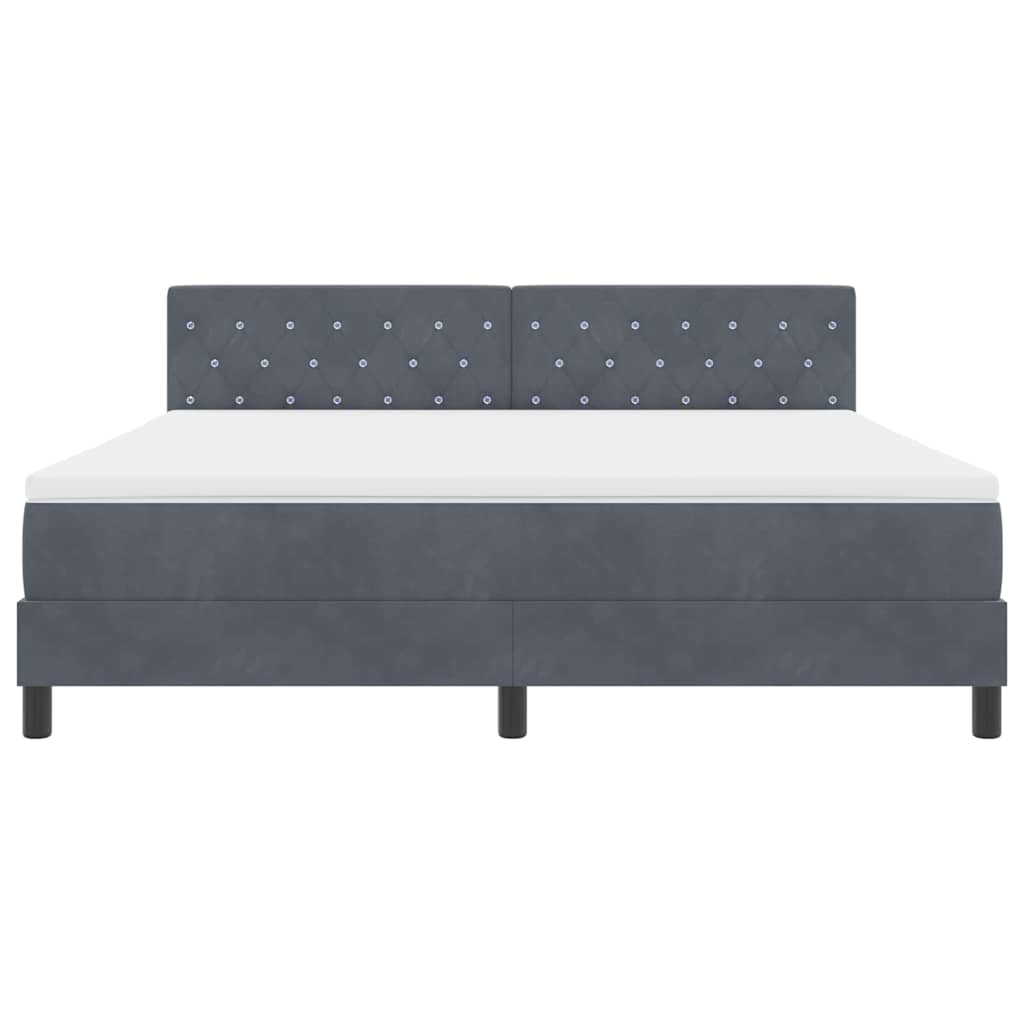 Box spring seng med madras Mørkegrå 180 x 200 cm Fløjl