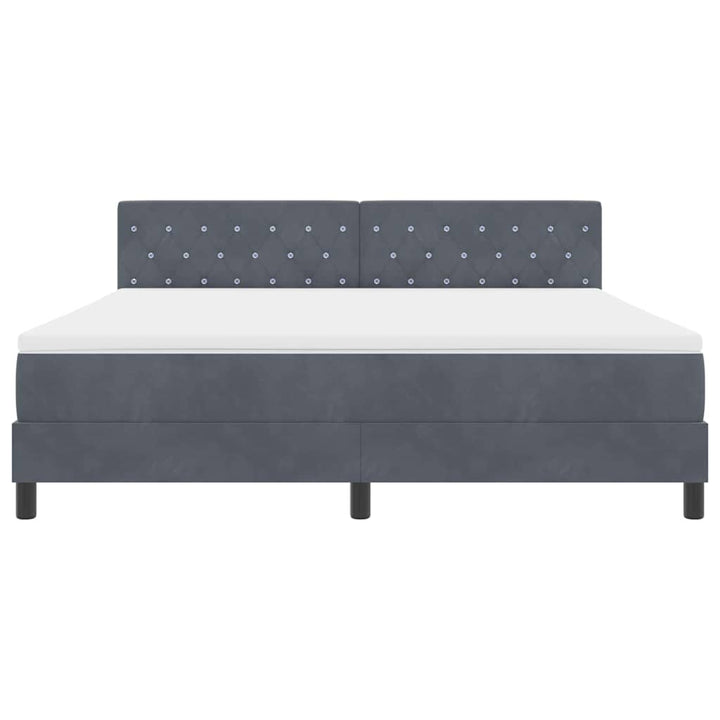 Box spring seng med madras Mørkegrå 180 x 200 cm Fløjl