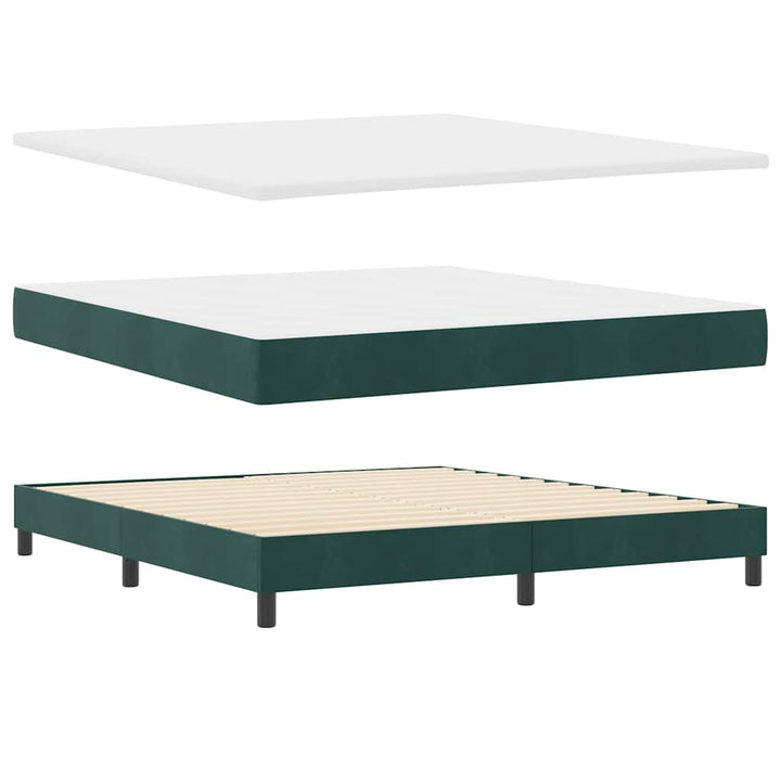 Box spring seng med madras Mørkegrøn 180 x 200 cm Fløjl