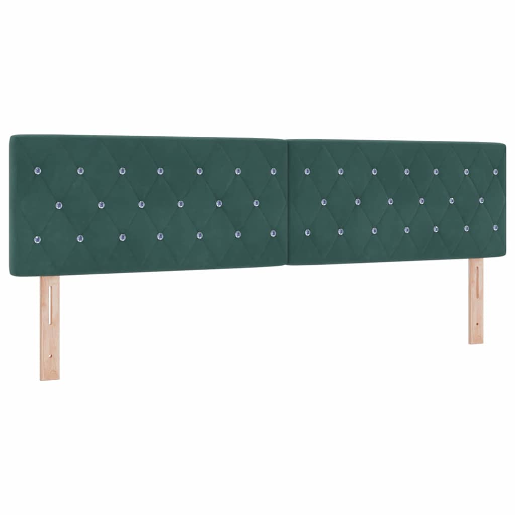 Box spring seng med madras Mørkegrøn 180 x 200 cm Fløjl