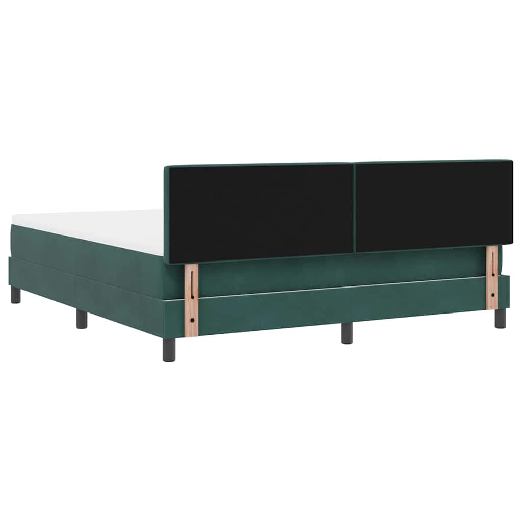 Box spring seng med madras Mørkegrøn 180 x 200 cm Fløjl