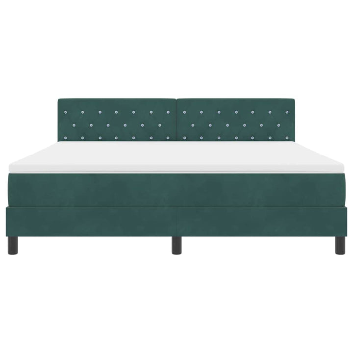 Box spring seng med madras Mørkegrøn 180 x 200 cm Fløjl