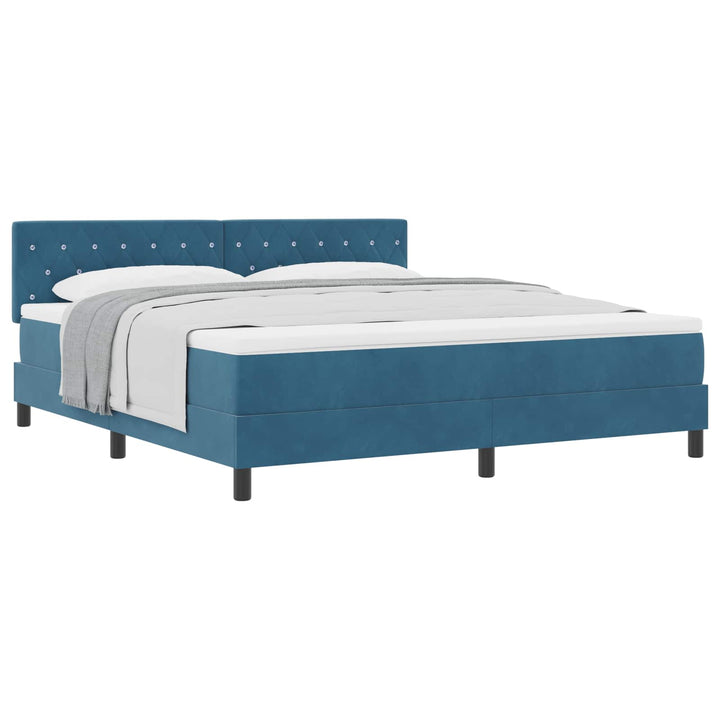 Box spring seng med madras Mørk blå 180 x 200 cm Fløjl