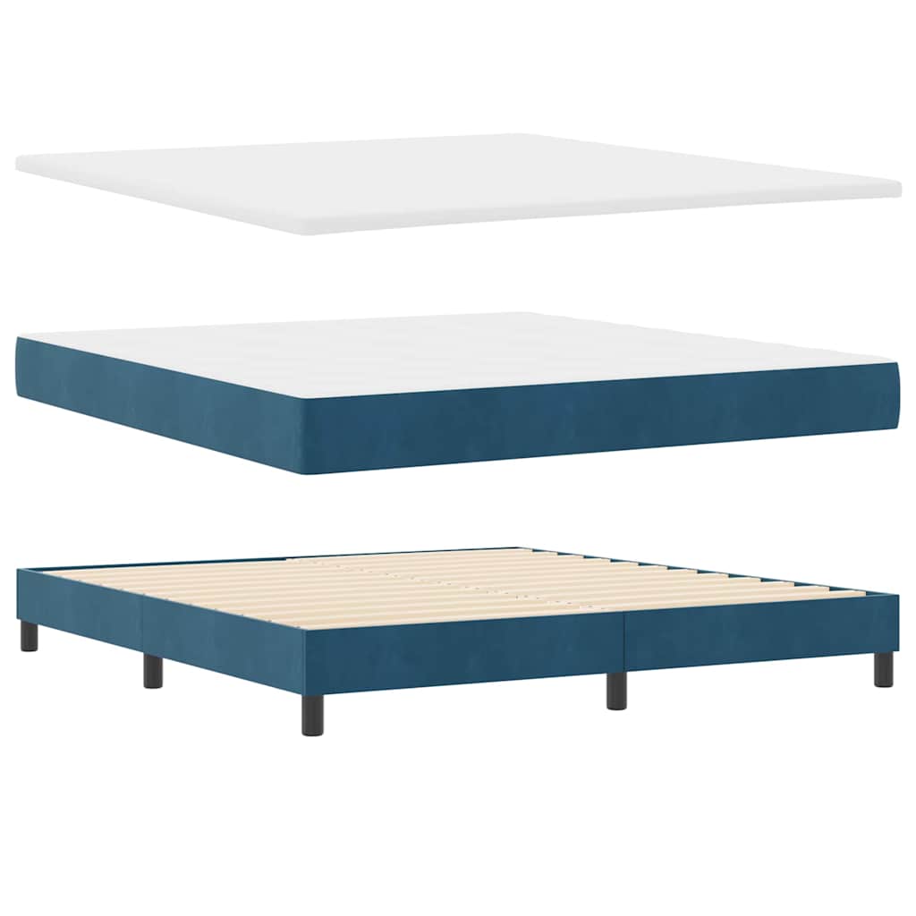 Box spring seng med madras Mørk blå 180 x 200 cm Fløjl