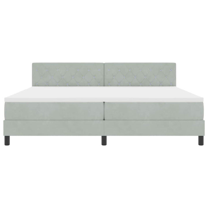 Box spring seng med madras Lysegrå 200 x 200 cm Fløjl