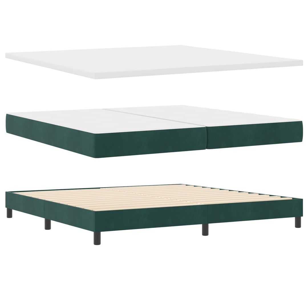 Box spring seng med madras Mørkegrå 200 x 200 cm Fløjl