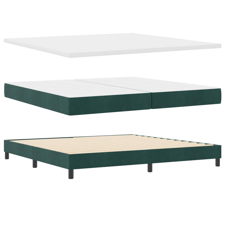 Box spring seng med madras Mørkegrå 200 x 200 cm Fløjl
