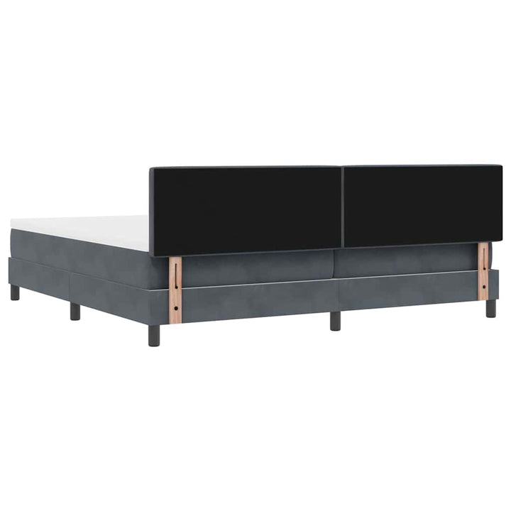Box spring seng med madras Mørkegrå 200 x 200 cm Fløjl
