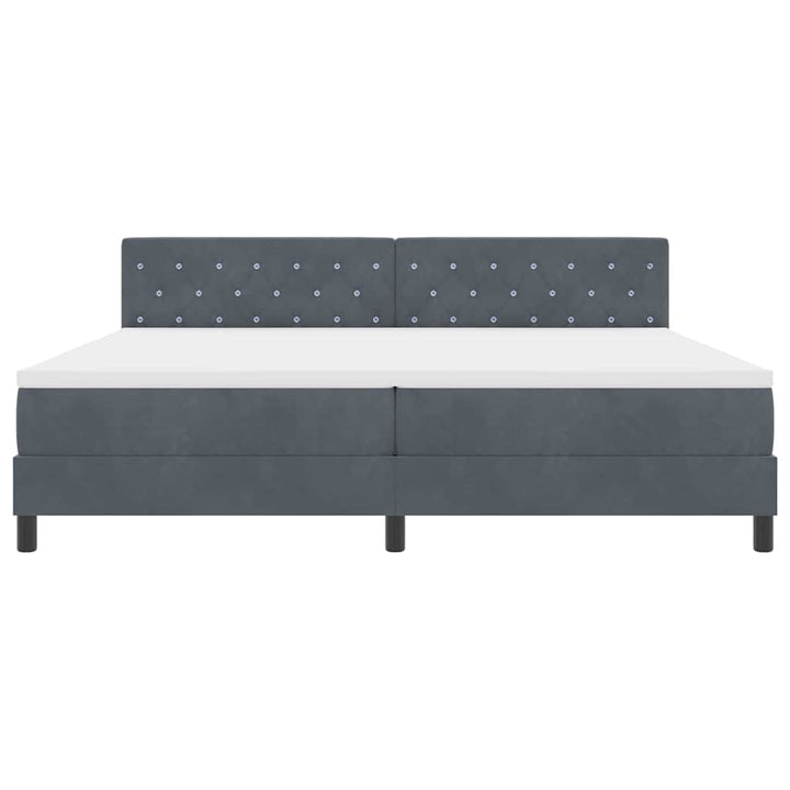 Box spring seng med madras Mørkegrå 200 x 200 cm Fløjl
