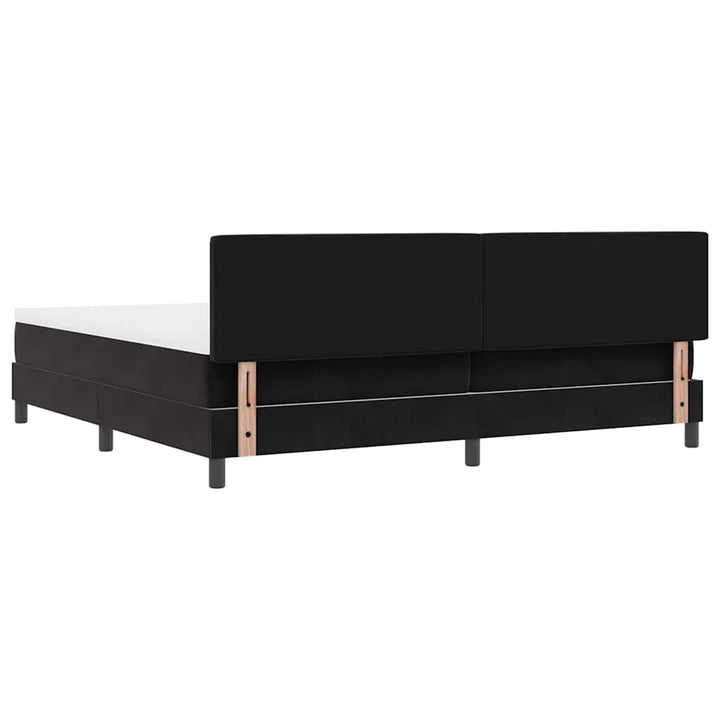 Box spring seng med madras Sort 200 x 200 cm Fløjl