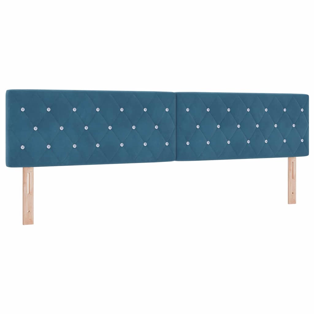 Box spring seng med madras Mørk blå 200 x 200 cm Fløjl