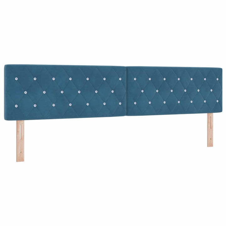Box spring seng med madras Mørk blå 200 x 200 cm Fløjl