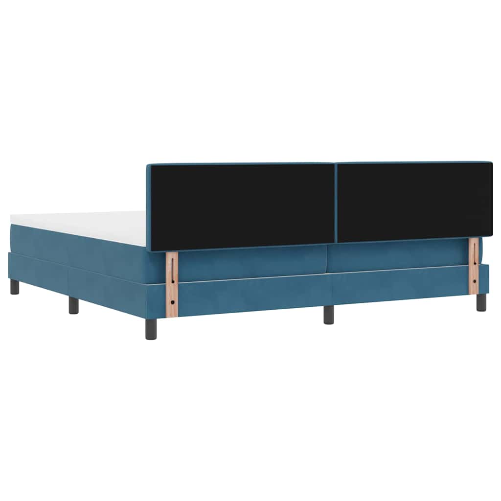 Box spring seng med madras Mørk blå 200 x 200 cm Fløjl