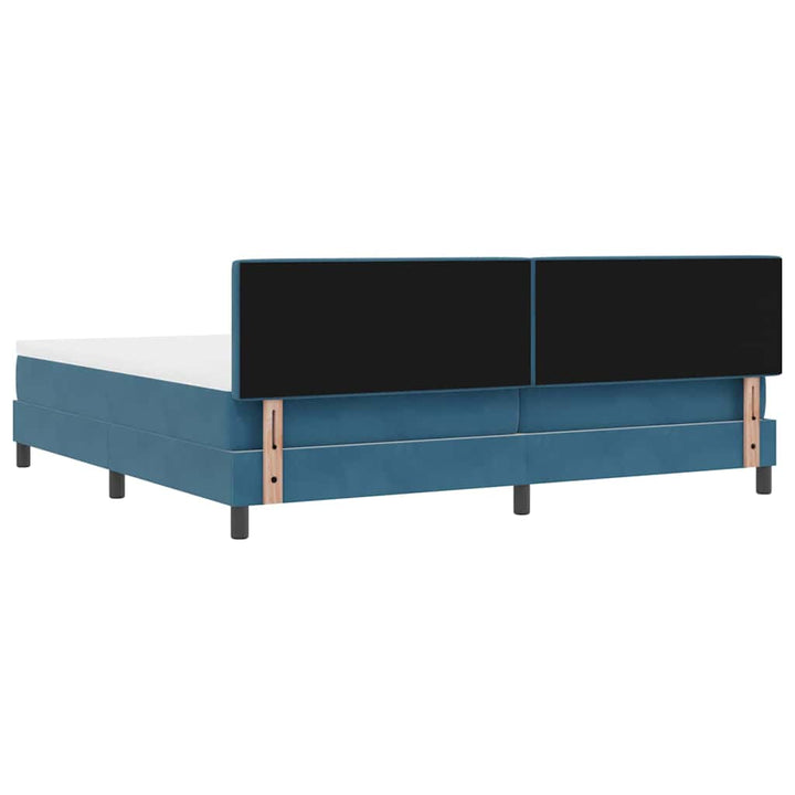Box spring seng med madras Mørk blå 200 x 200 cm Fløjl