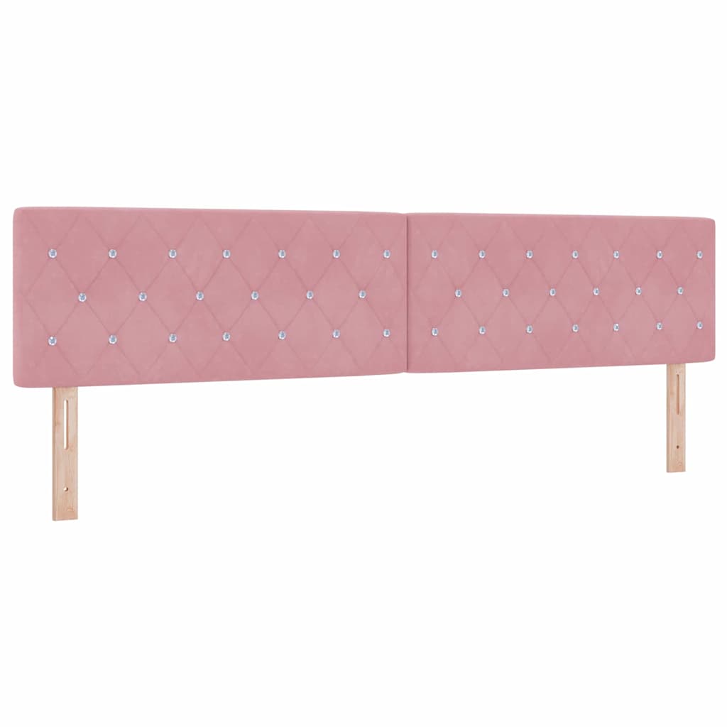 Box spring seng med madras Lyserød 200 x 200 cm Fløjl
