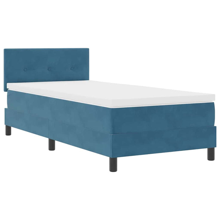 Box spring seng med hovedgærde Mørk blå 80 x 200 cm Fløjl