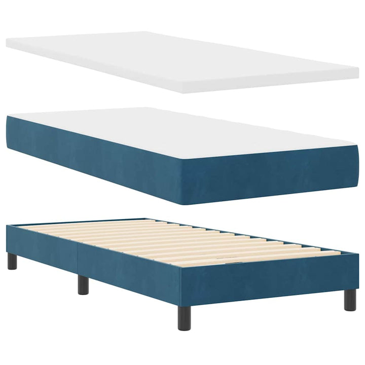 Box spring seng med hovedgærde Mørk blå 80 x 200 cm Fløjl
